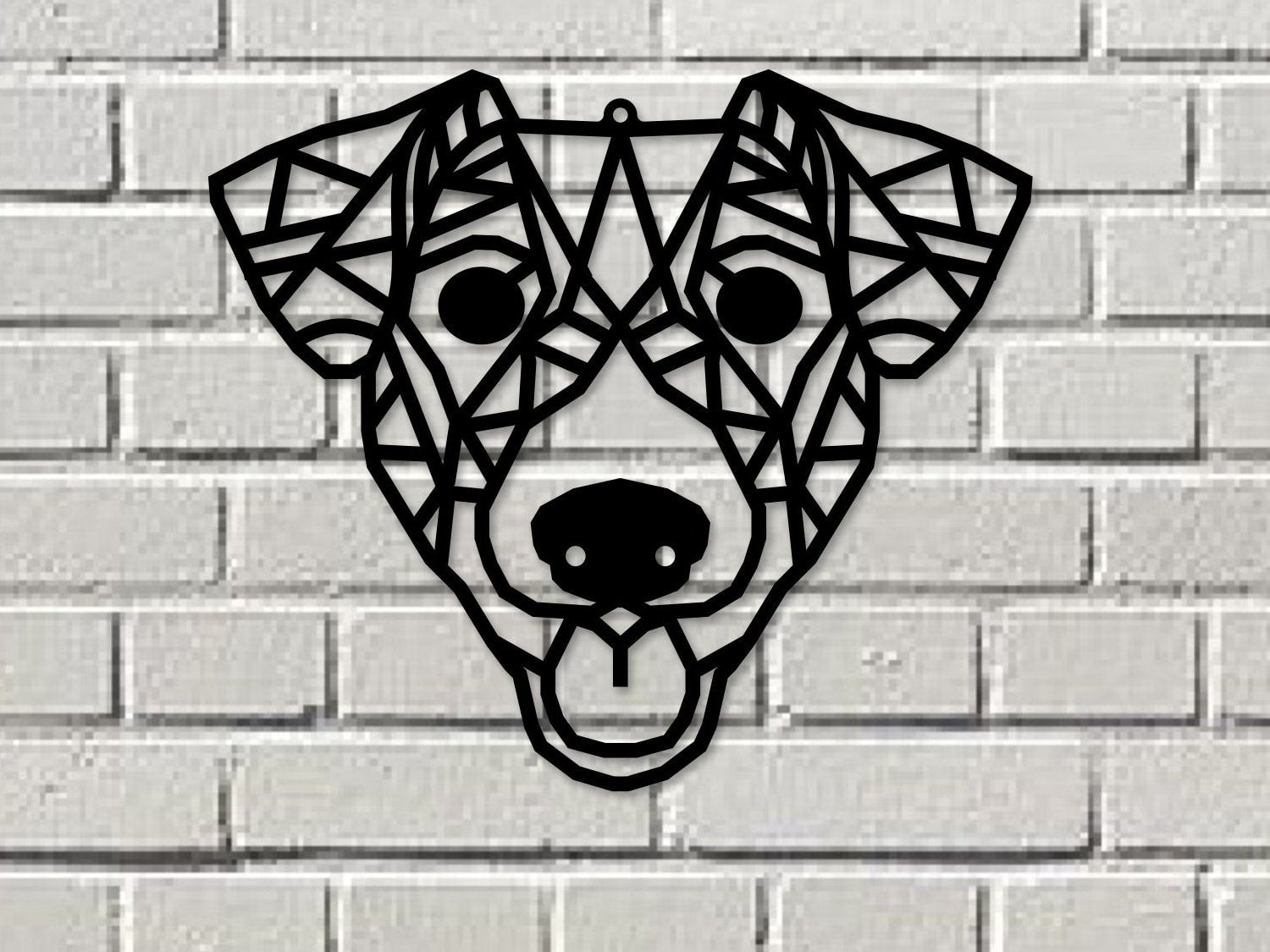 geometric animal head drawing